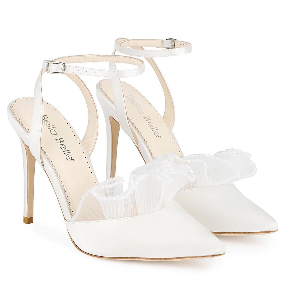 Brand New in Box Bella Belle BLAIRE Double Ankle Strap Ruffle High Heel 6.5